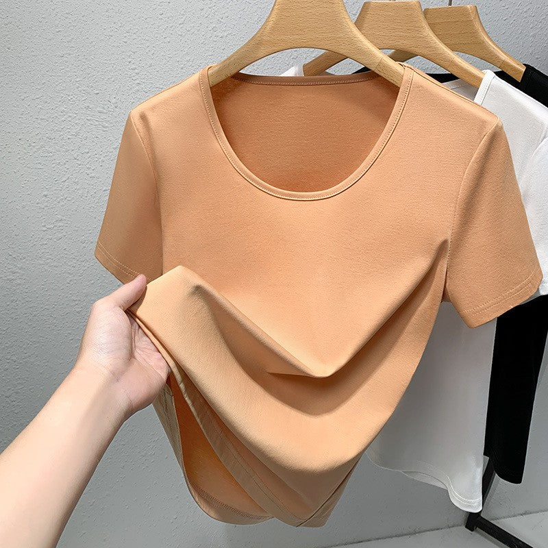 Avocado Round Neck Slim Fit Cotton T-Shirt