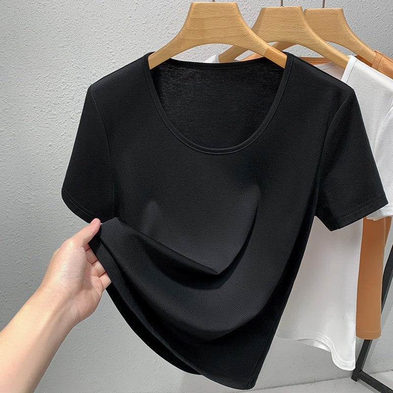 Avocado Round Neck Slim Fit Cotton T-Shirt