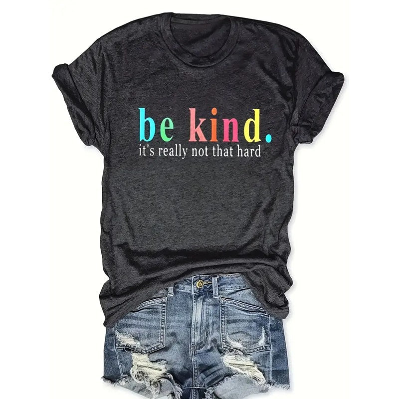 Be Kind Letter Print Soft Cotton Graphic Tee