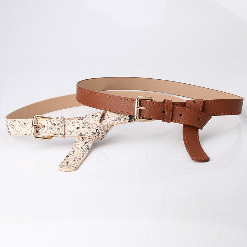 Chloe Women's PU Leather Belt with Alloy Pin Buckle