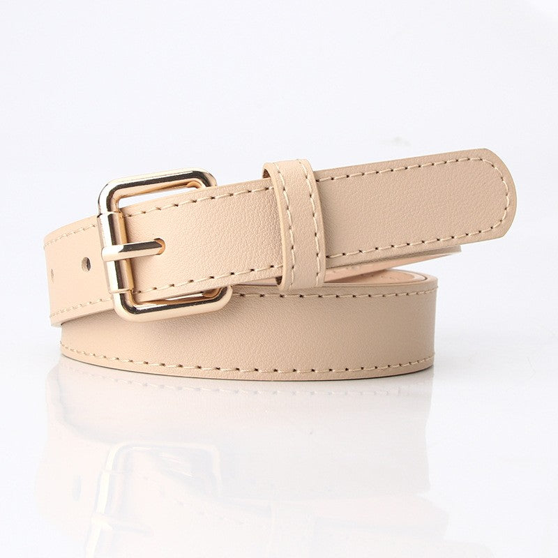 Chloe Women's PU Leather Belt with Alloy Pin Buckle