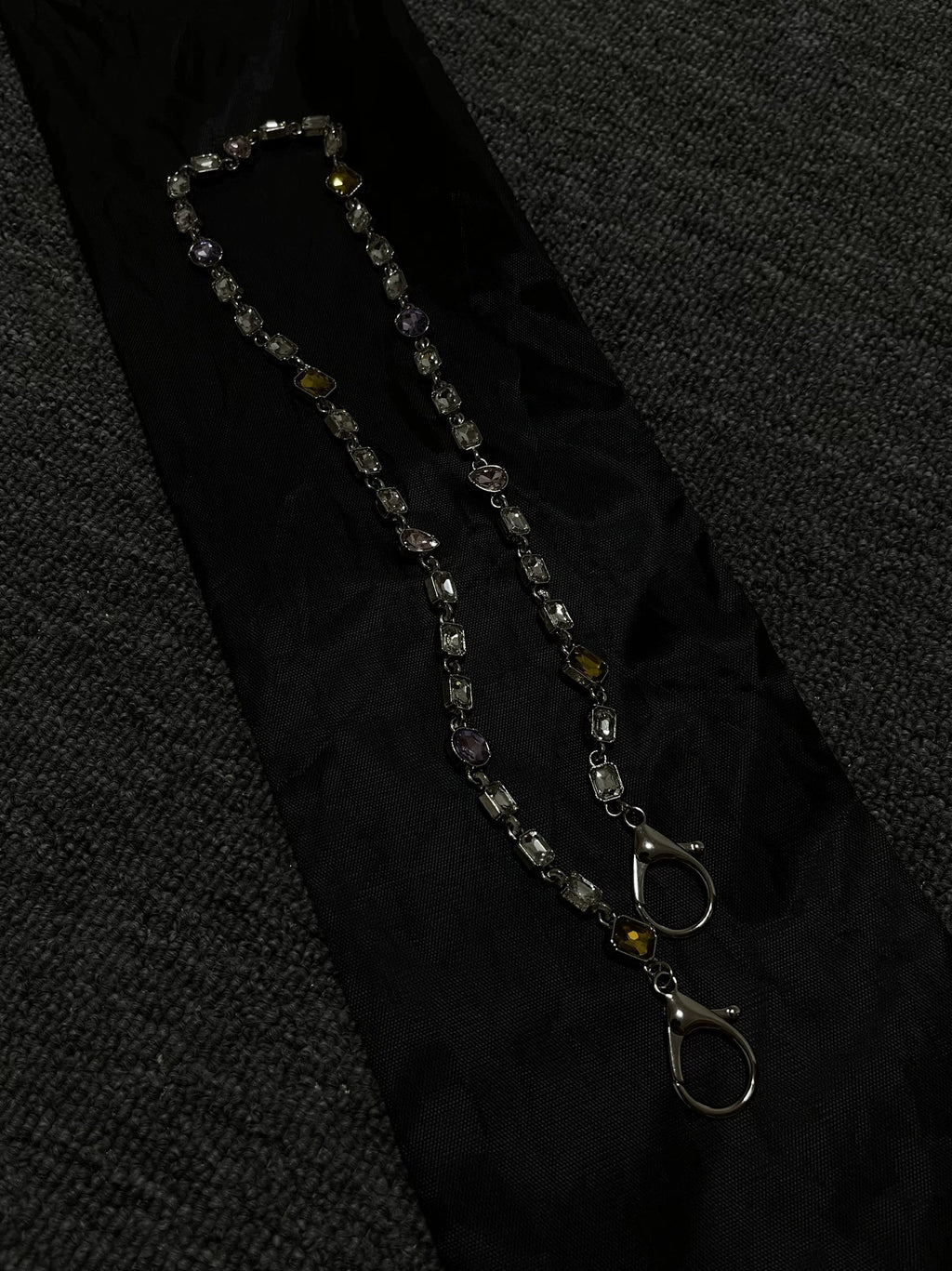 Handmade Colorful Gem Waist Chain with Zipper Accent