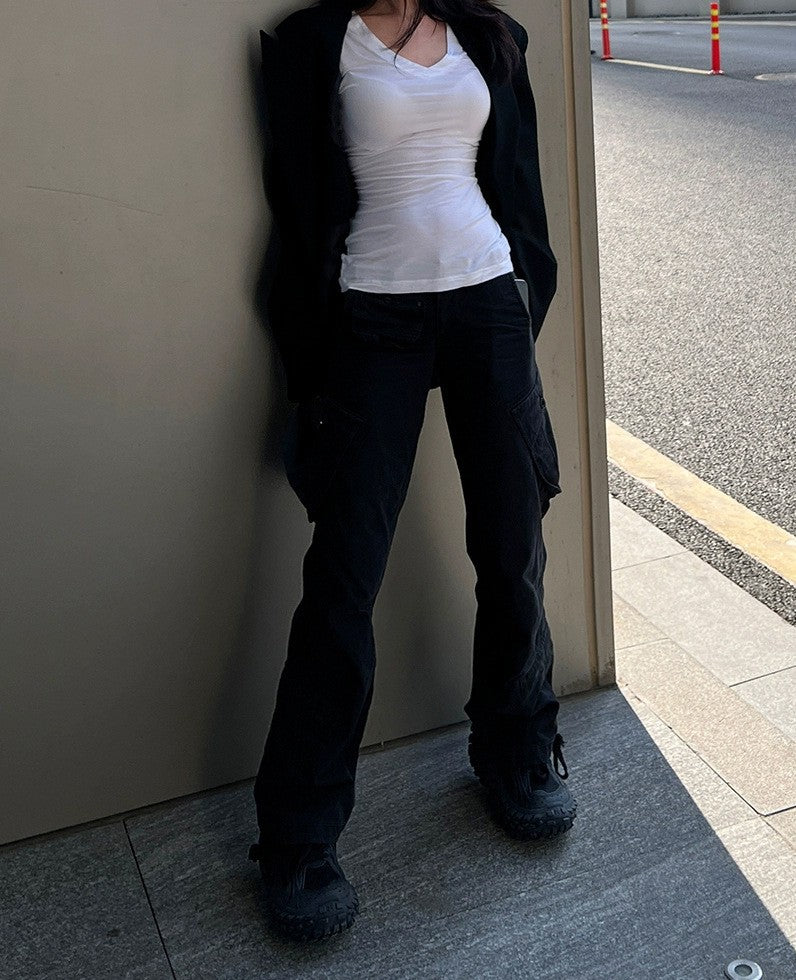 Pink V-Neck Slim Fit Short Sleeve Blouse