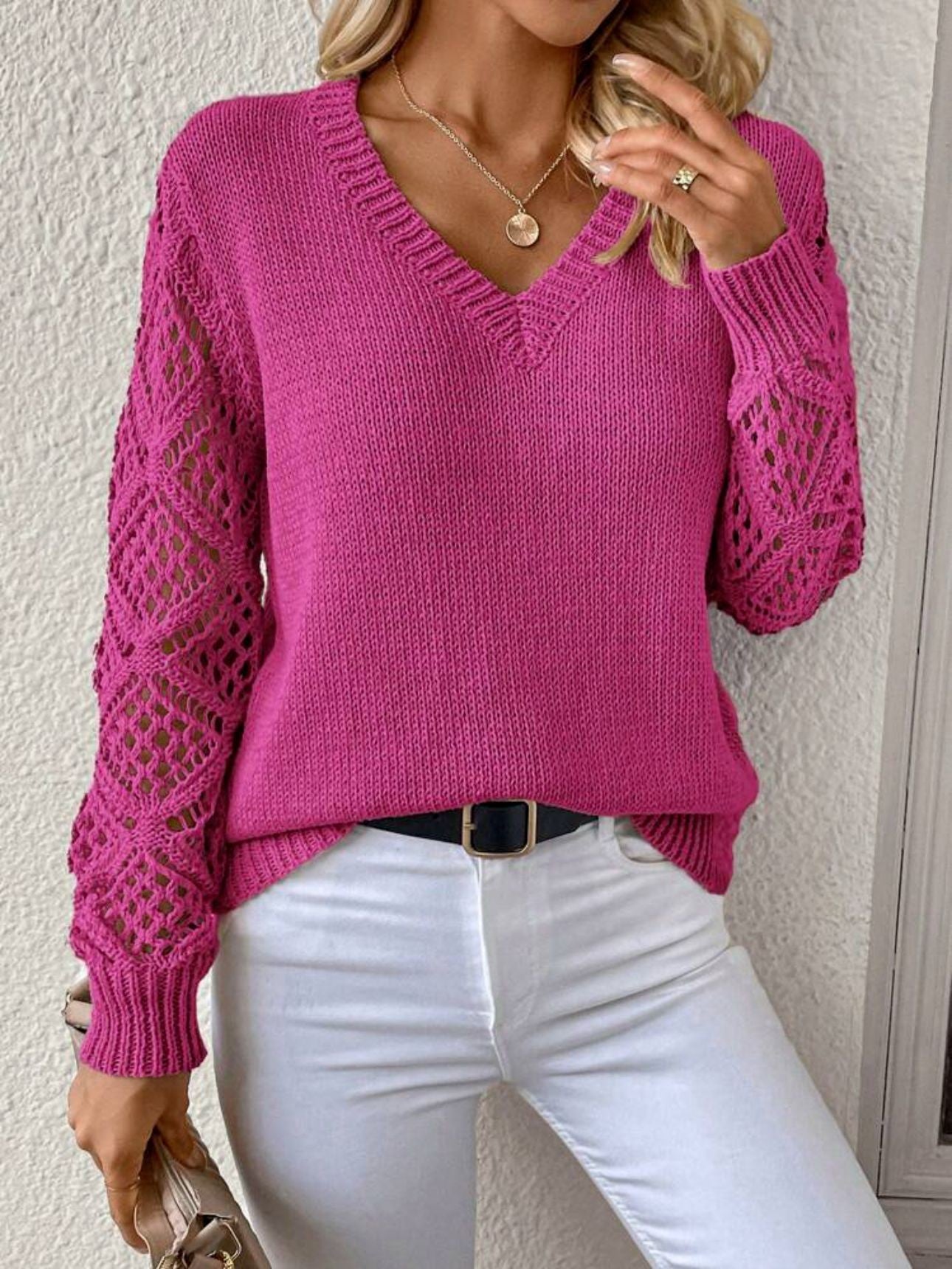 Velora Hollow Knit Sweater