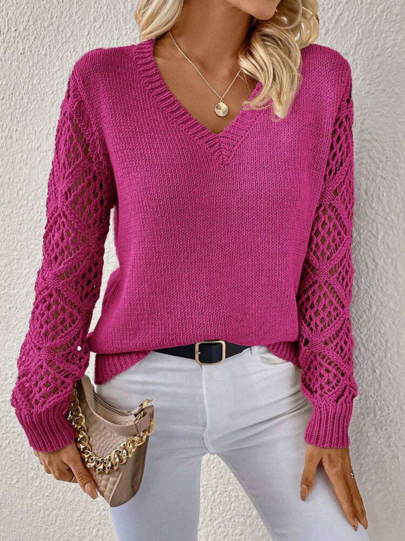 Velora Hollow Knit Sweater