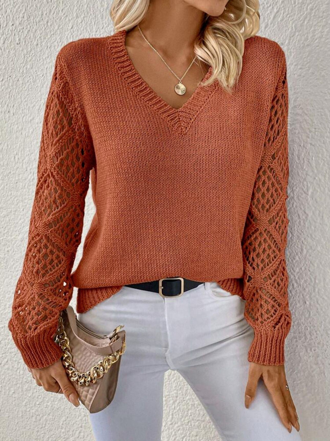 Velora Hollow Knit Sweater