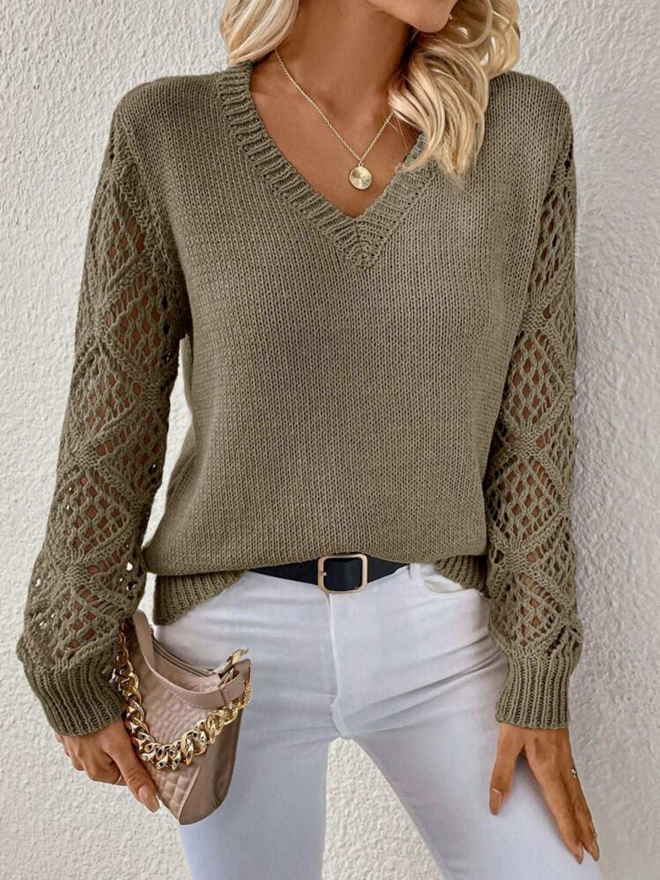 Velora Hollow Knit Sweater