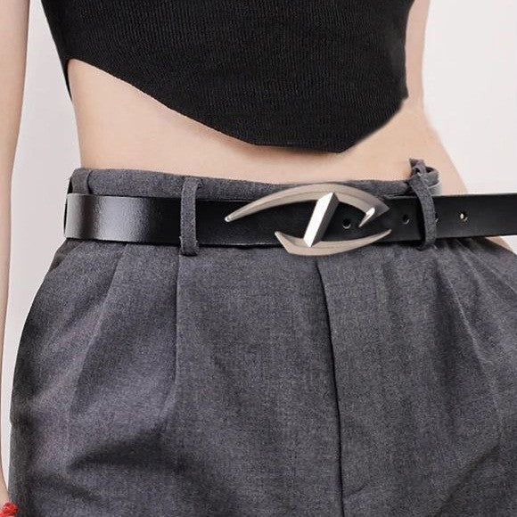 Zara Niche Irregular Punk Belt with Retro Metal Snap