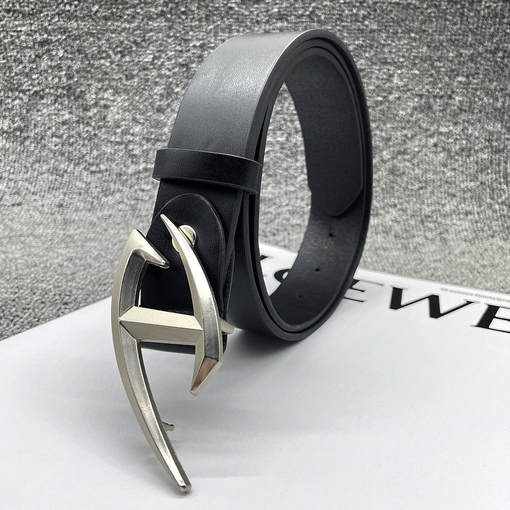 Zara Niche Irregular Punk Belt with Retro Metal Snap